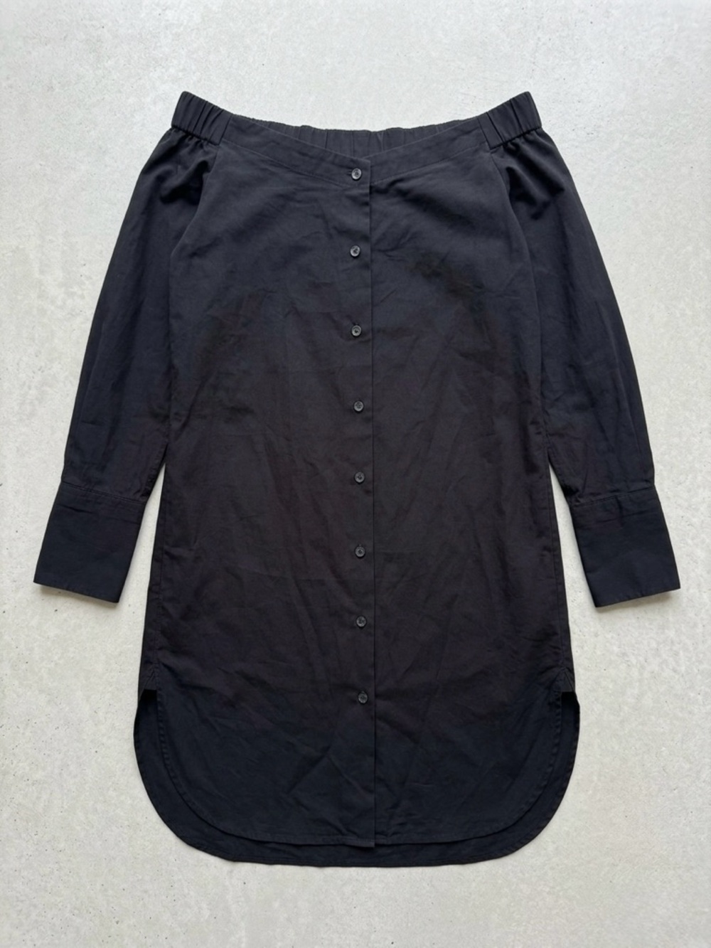 rag & bone Black Off-Shoulder Button-Front Tunic